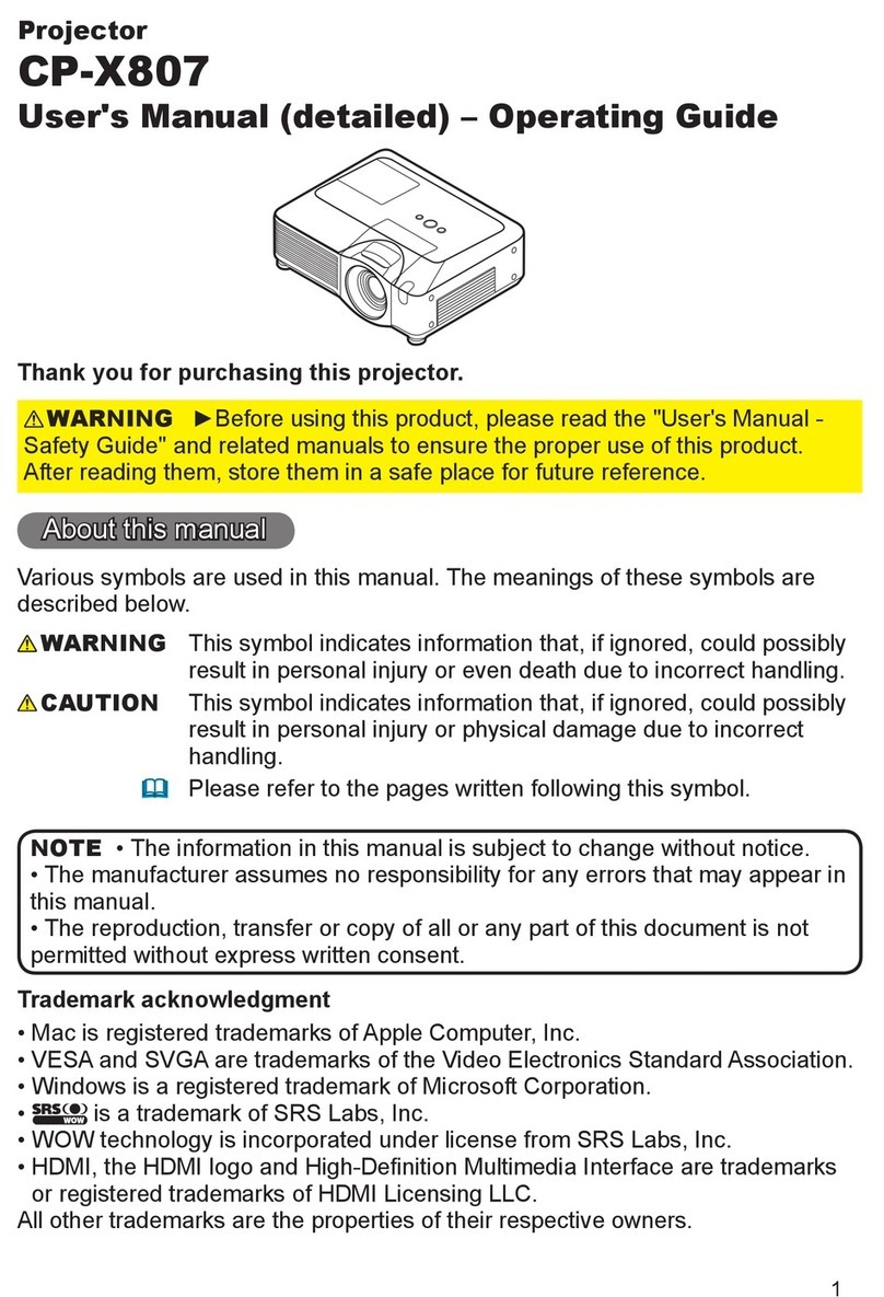 Hitachi X807 - CP XGA LCD Projector Technical Document