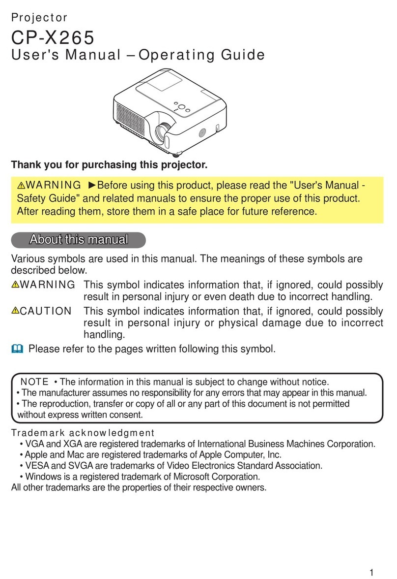 Hitachi CP-X265W User manual – operating guide