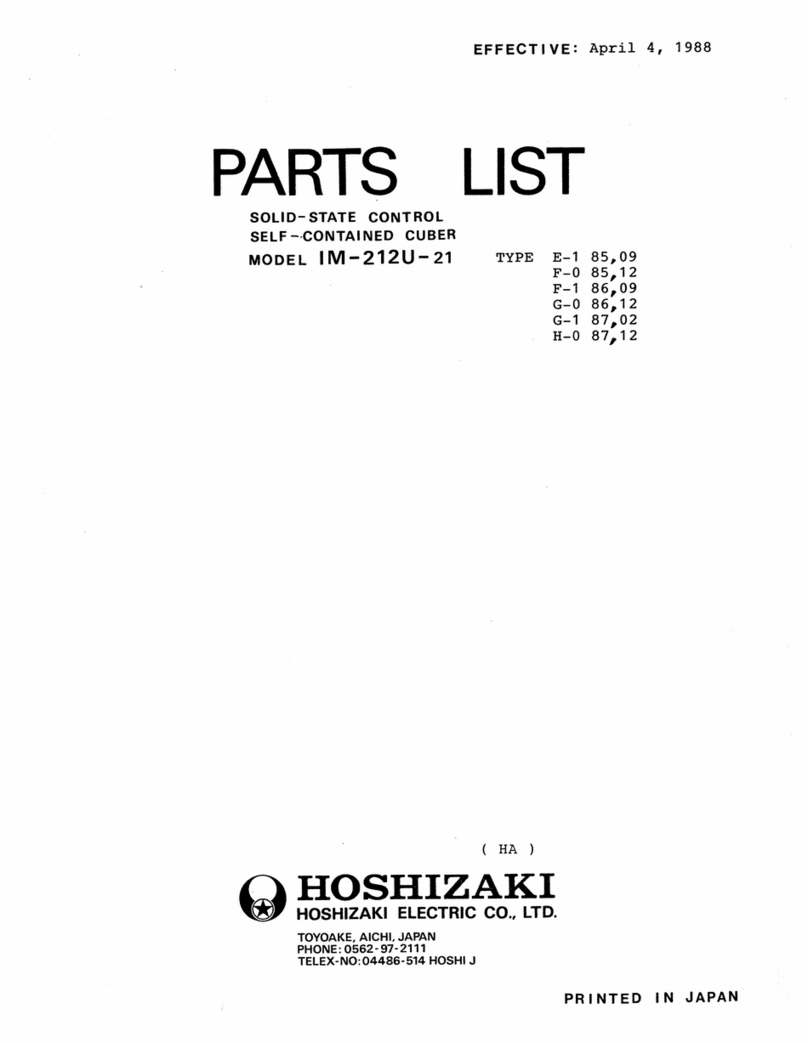 Hoshizaki IM-212U-21 parts list