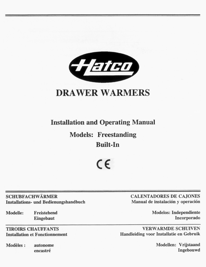 Hatco HDW-1 Installation and operating manual