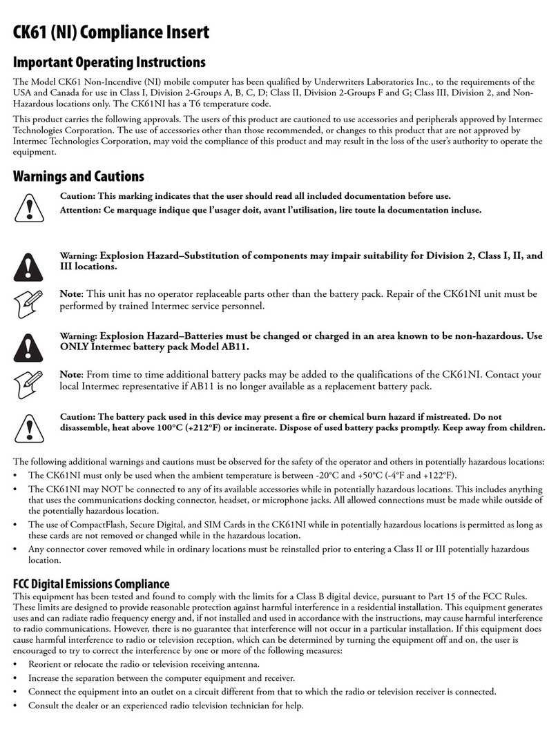 Intermec CK61NI User manual