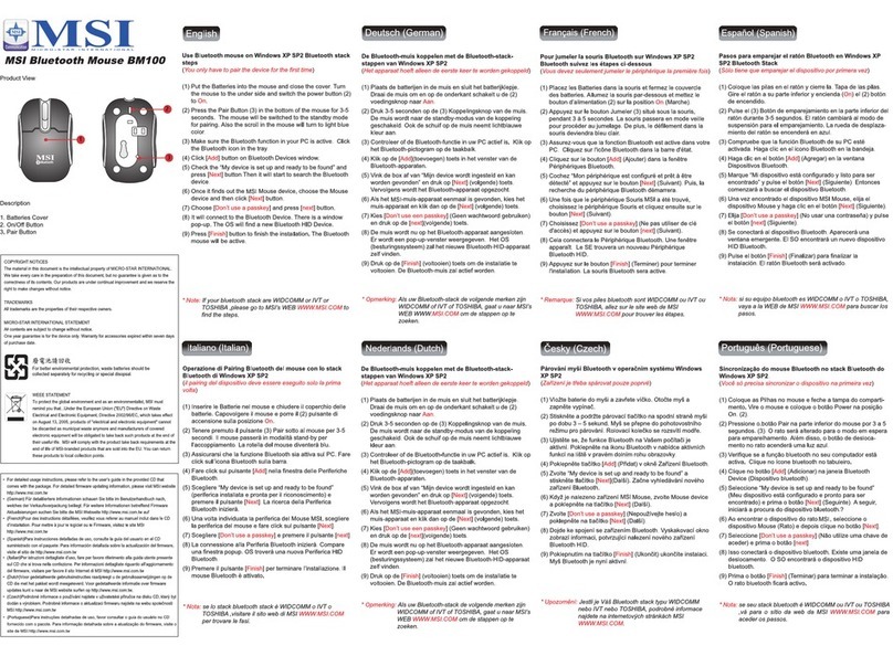 MSI Star Mouse BM100 Manual