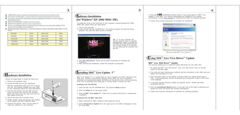 MSI RX9200SE-T128 Quick installation guide