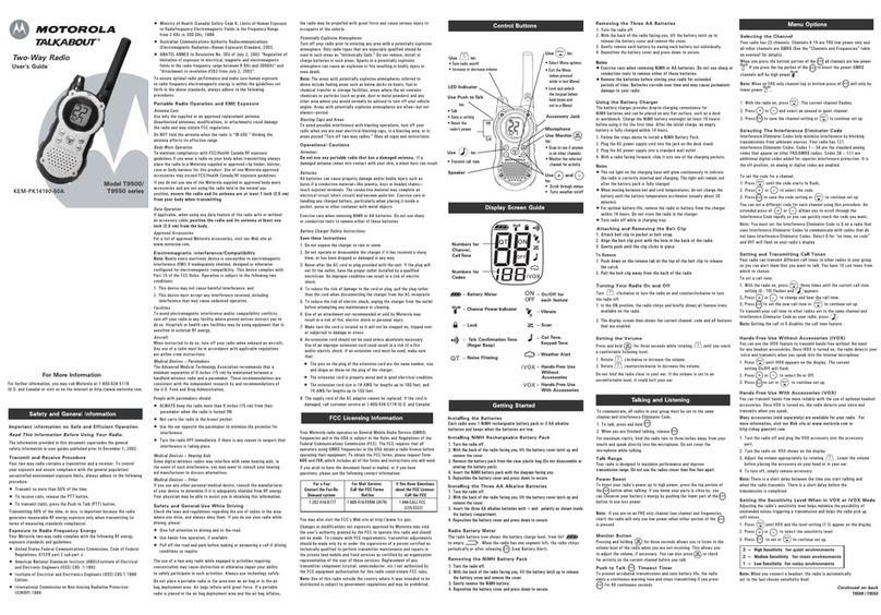 Motorola Talkabout T9500 Series User manual