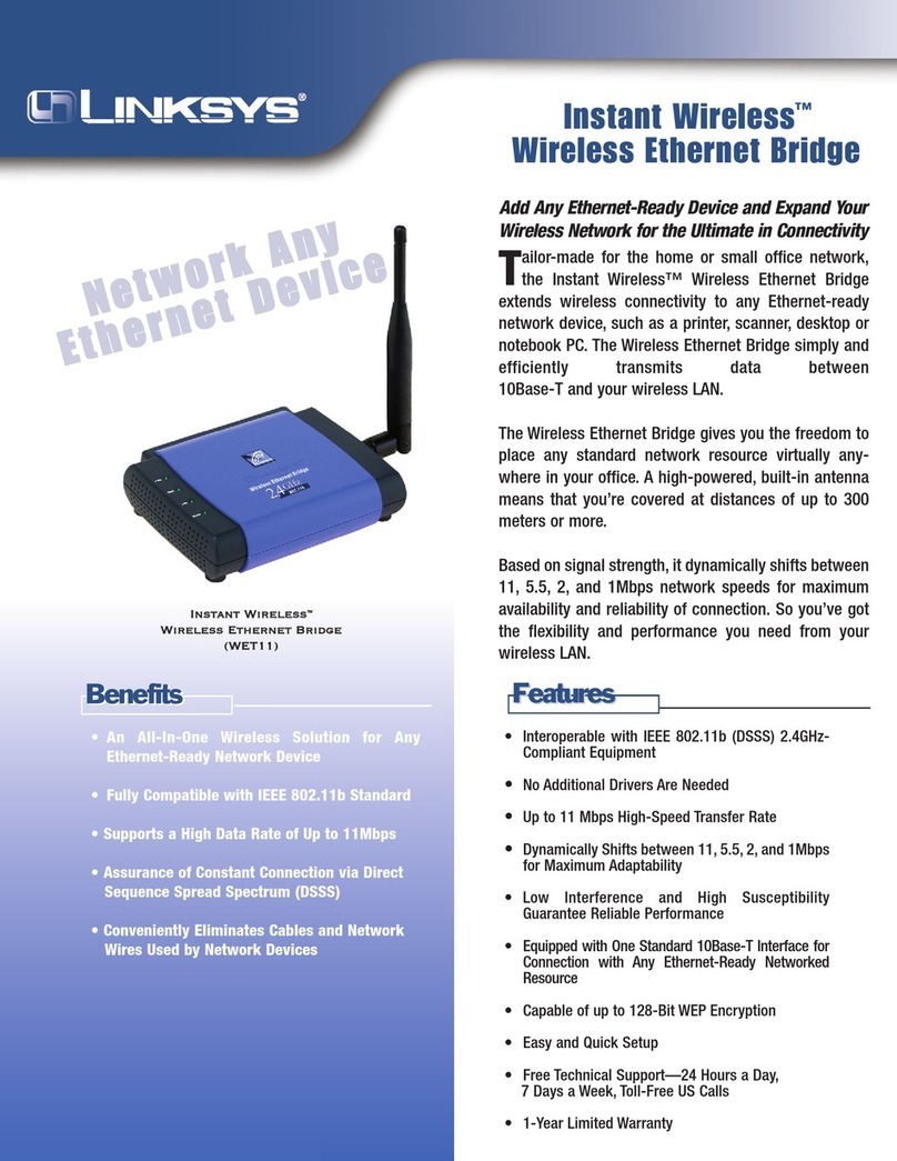 Linksys WET11 - Instant Wireless EN Bridge Network... User manual