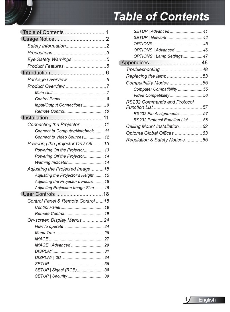 Optoma TW610 User manual