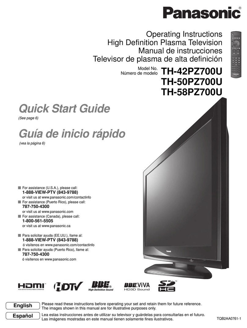 Panasonic Viera TH-42PZ700 Setup guide