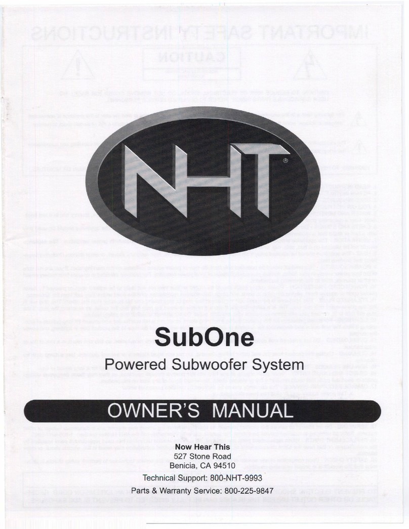 NHT SubOne i owner's manual