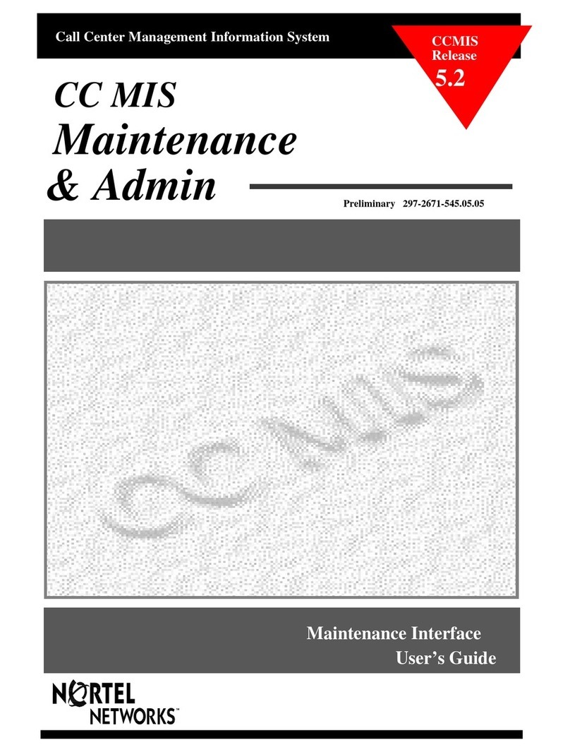 Nortel CC MIS User manual Nortel CC MIS User manual