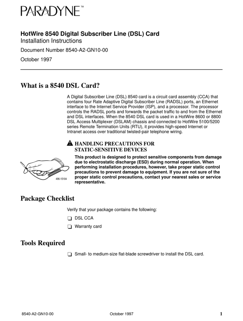 Paradyne 8540 User manual