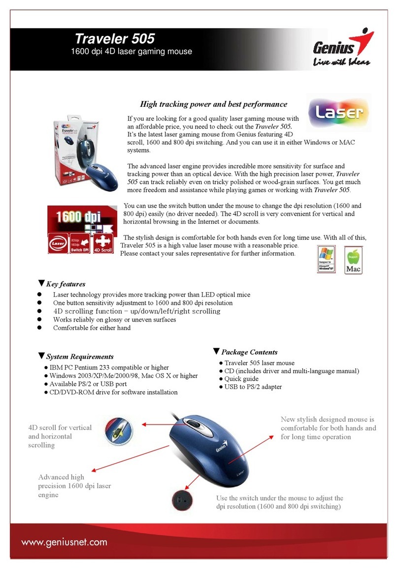 Genius TRAVELER 505 User manual Genius TRAVELER 505 User manual