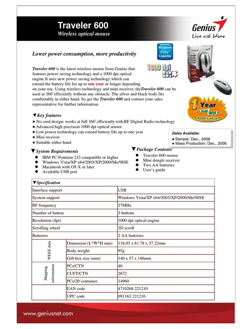 Genius TRAVELER 600 User manual Genius TRAVELER 600 User manual