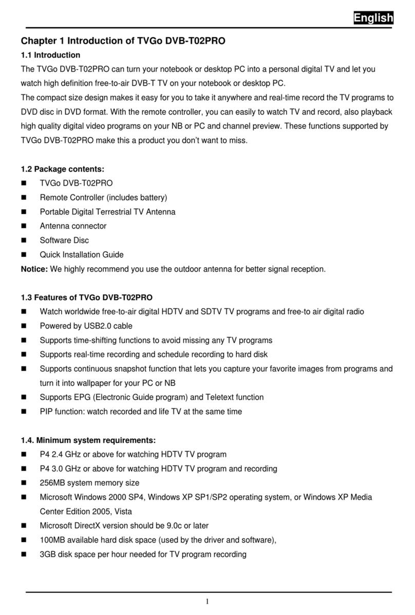 Genius TVGO DVB-T02 PRO Quick installation guide