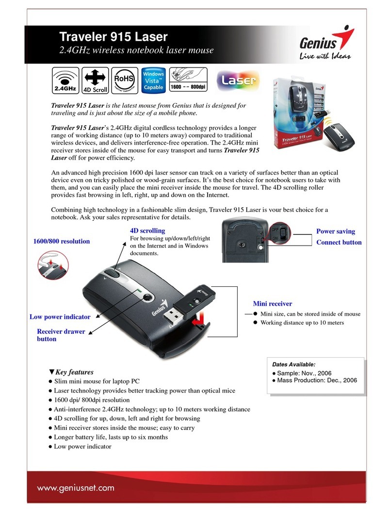 Genius TRAVELER 915 LASER User manual Genius TRAVELER 915 LASER User manual