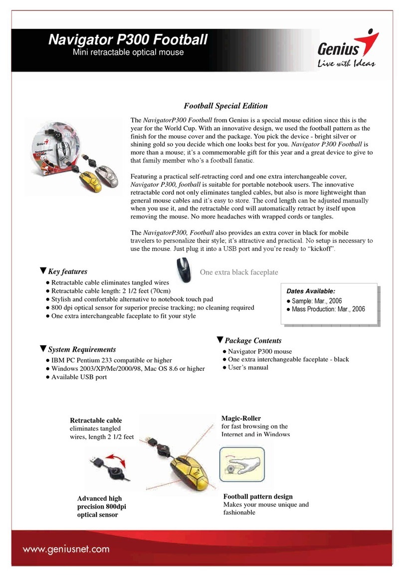 Genius NAVIGATOR P300 FOOTBALL datasheet