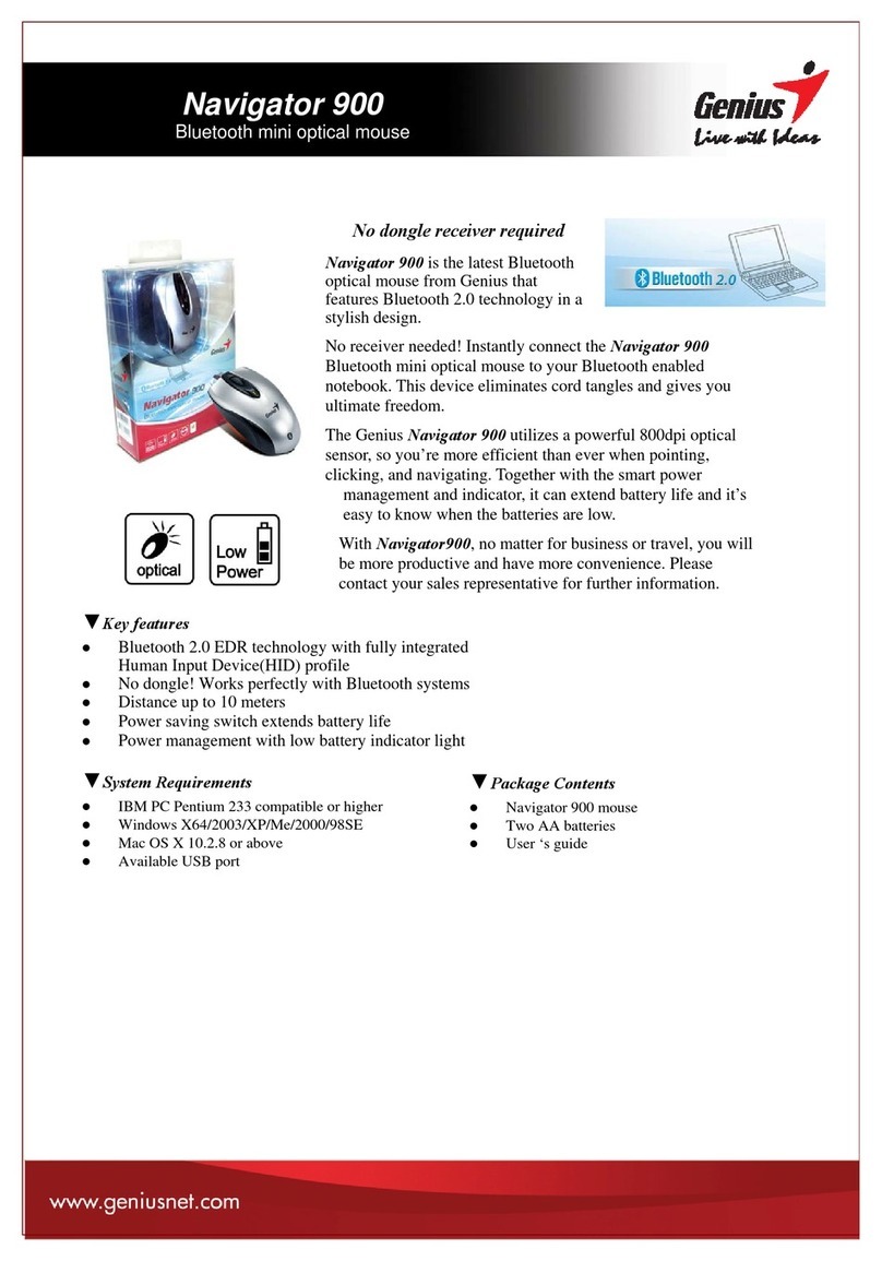 Genius NAVIGATOR 900 Specifications