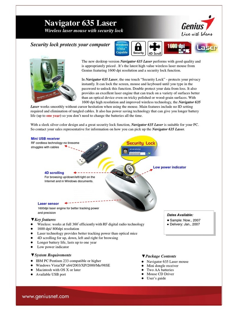 Genius NAVIGATOR 635 LASER User manual
