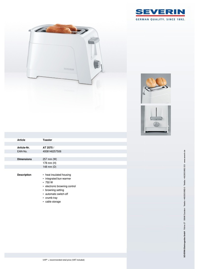 SEVERIN AT 2575 - GRILLE-PAIN Dimensions