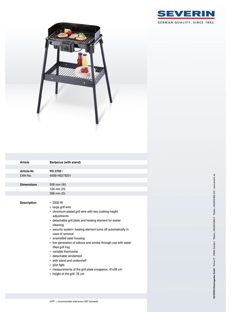 SEVERIN BARBECUE - DATASHEET 3 User manual