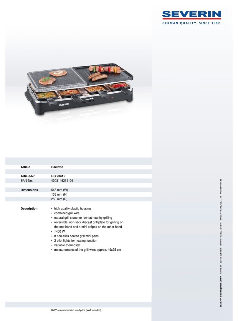 SEVERIN -PARTYGRILL MIT NATURGRILLSTEIN RG 2341 - User guide