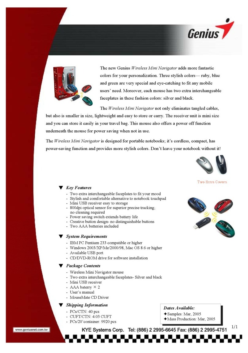 Genius WIRELESS MINI NAVIGATOR User manual