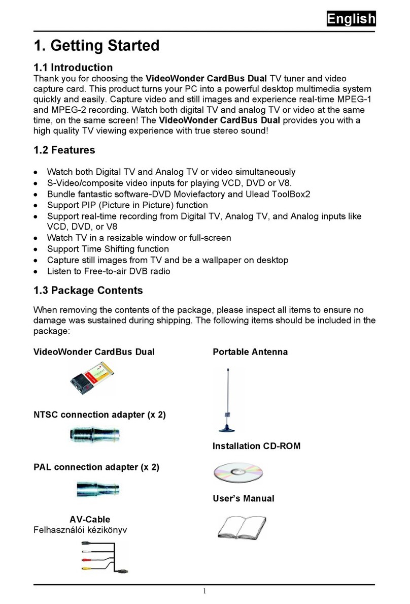 Genius VIDEOWONDER CARDBUS DUAL User manual Genius VIDEOWONDER CARDBUS DUAL User manual