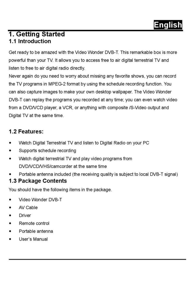 Genius VIDEOWONDER DVB User manual Genius VIDEOWONDER DVB User manual