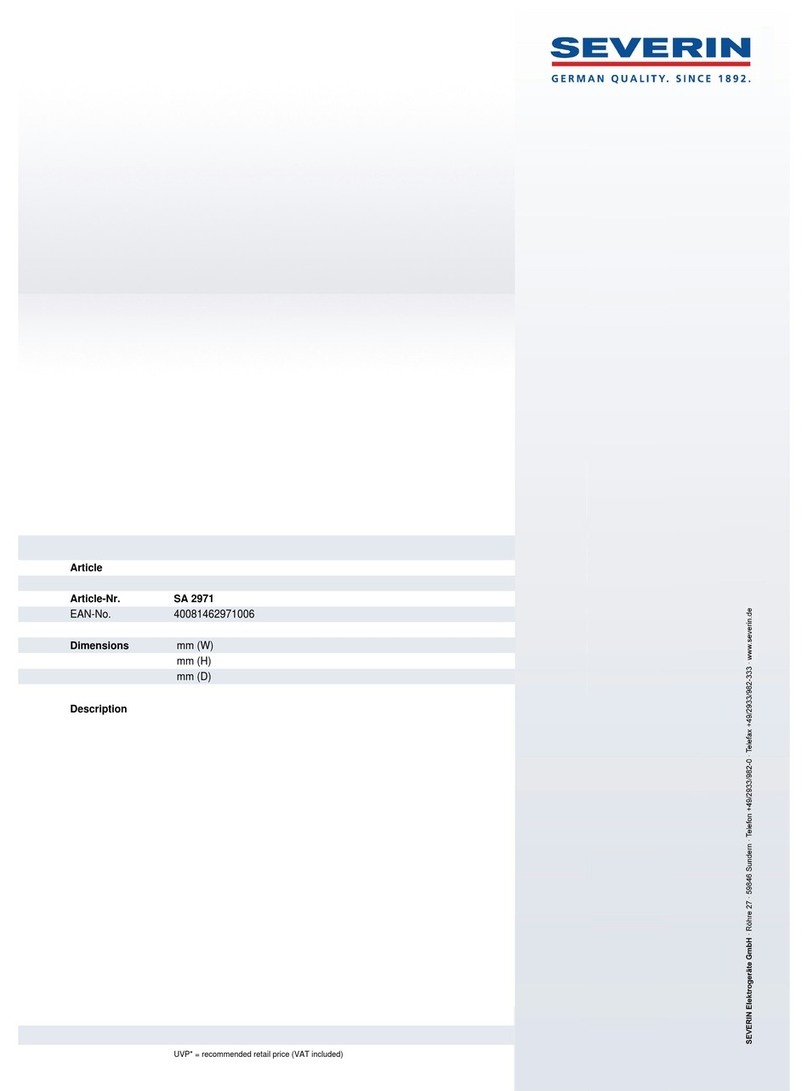 SEVERIN SA 2971 User guide SEVERIN SA 2971 User guide