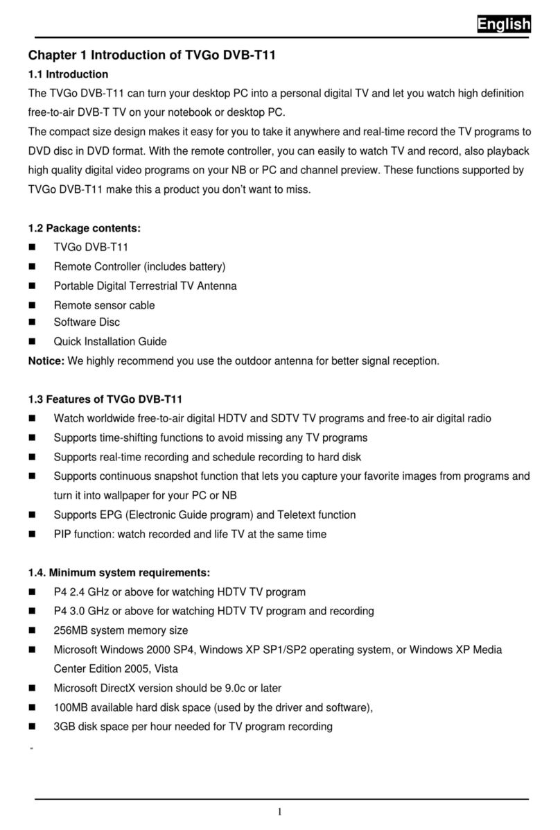 Genius TVGo DVB-T11 User manual Genius TVGo DVB-T11 User manual