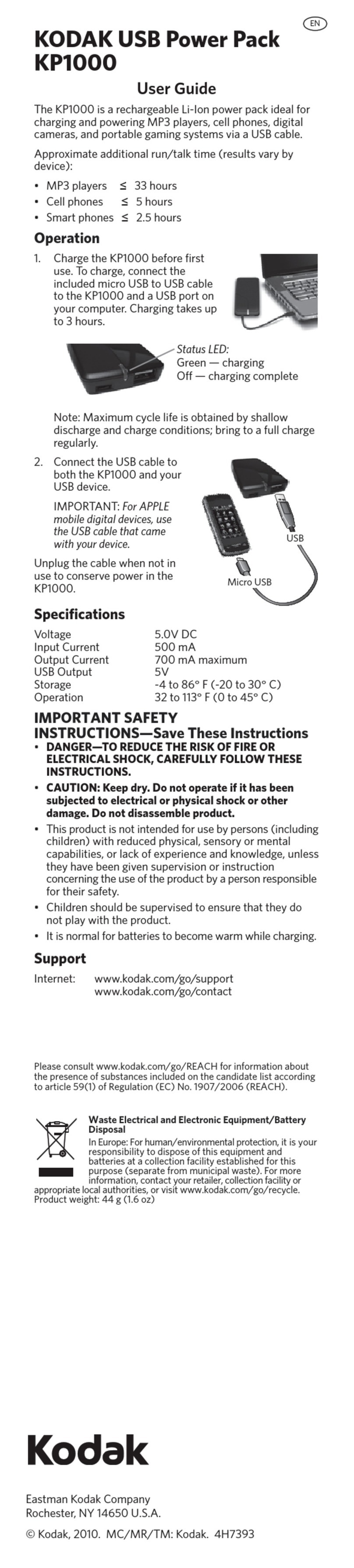Kodak KP1000 User manual