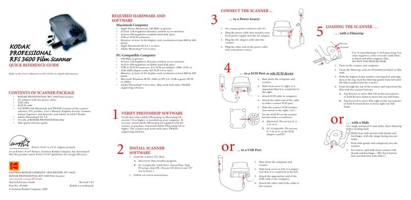 Kodak PROFESSIONAL RFS 3600 User manual Kodak PROFESSIONAL RFS 3600 User manual