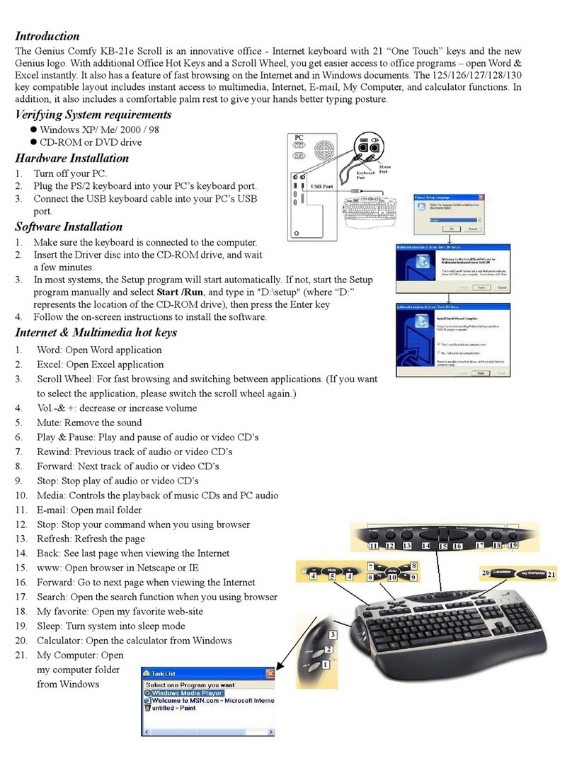 Genius Comfy KB-21e Scroll User manual Genius Comfy KB-21e Scroll User manual