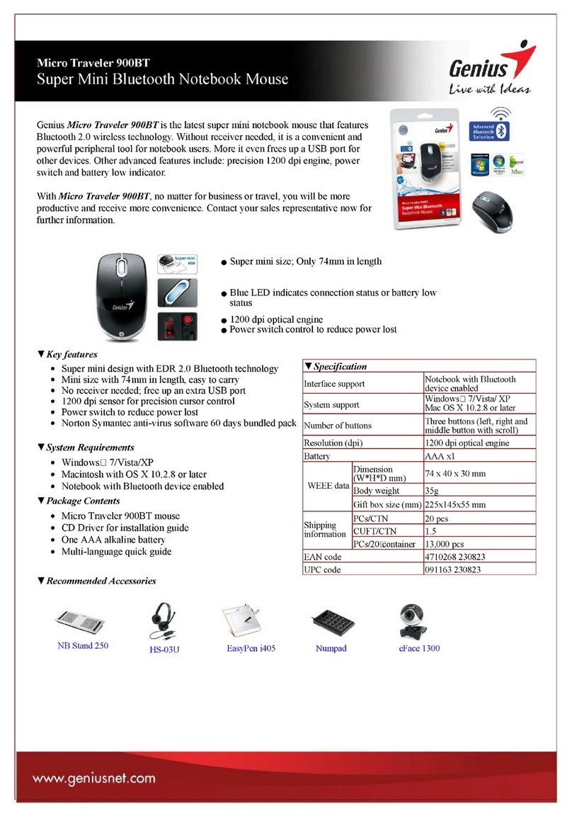 Genius Micro Traveler 900BT datasheet