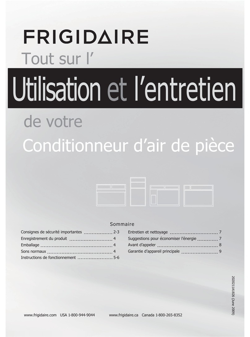 Frigidaire FRA122CV1 User manual Frigidaire FRA122CV1 User manual