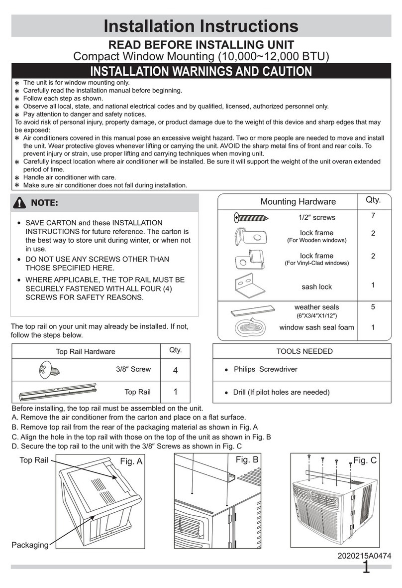 Frigidaire Home ComfortFRA104BU1 User manual