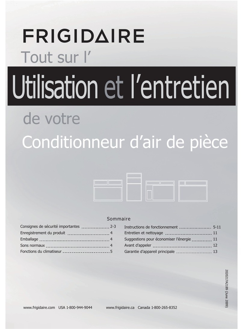 Frigidaire Home ComfortFRA08PZU1 User manual