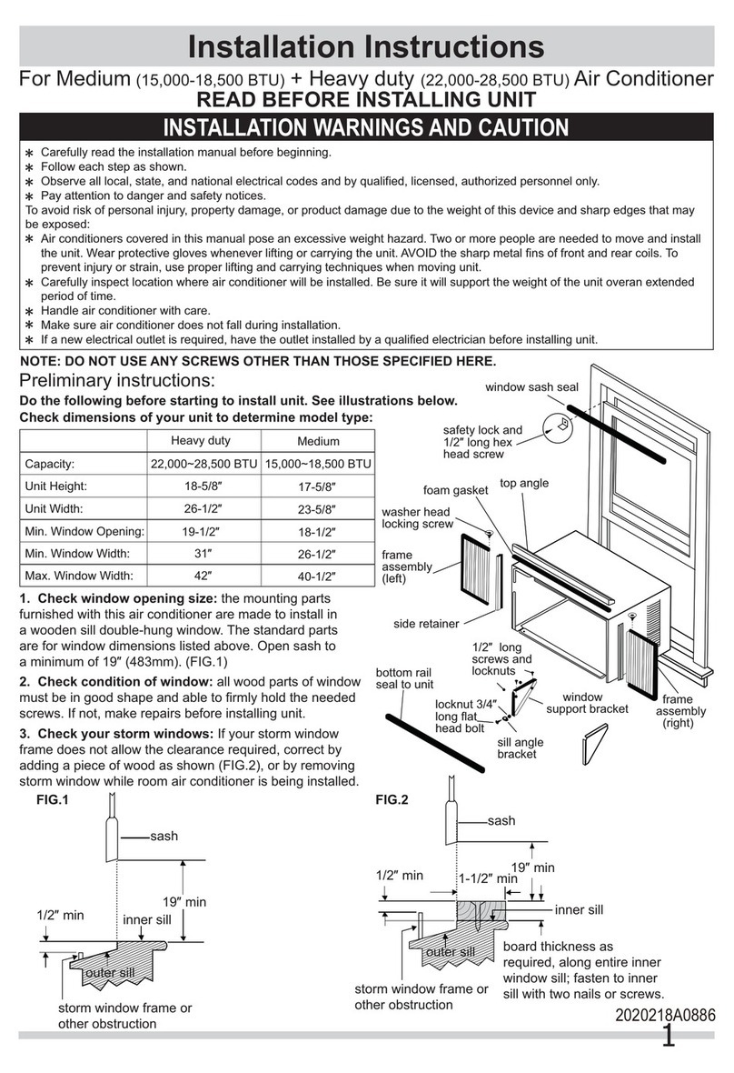 Frigidaire FRA184MT2 User manual Frigidaire FRA184MT2 User manual