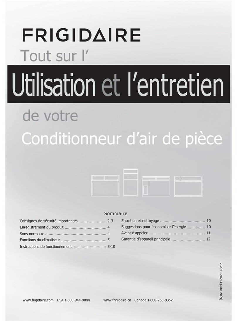 Frigidaire FRA12EHT2 User manual Frigidaire FRA12EHT2 User manual