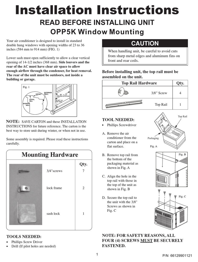 Frigidaire FAX052P7A - Window Unit Air Conditioner Last One... User manual Frigidaire FAX052P7A - Window Unit Air Conditioner Last One... User manual