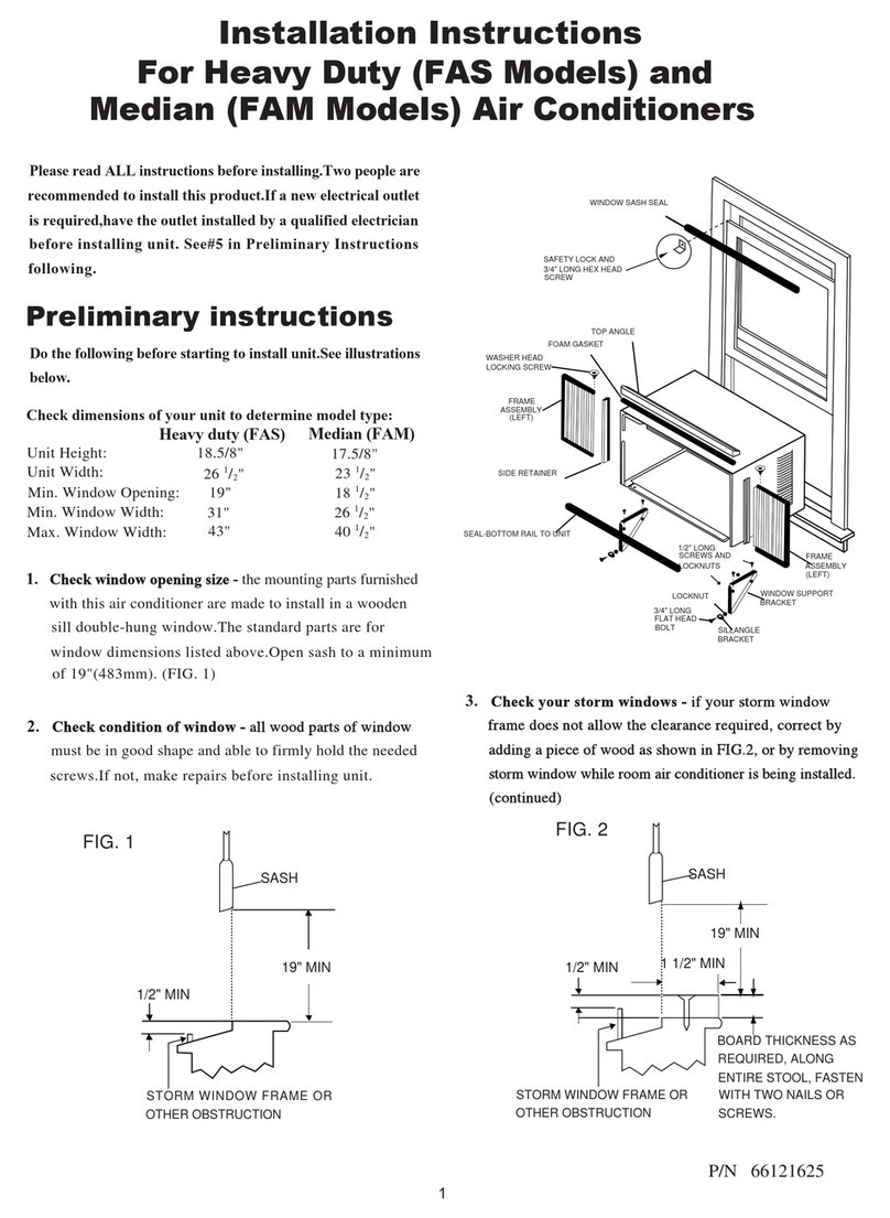 Frigidaire FAS226R2A - Heavy Duty Room 22,000 BTU Air Conditioner... User manual