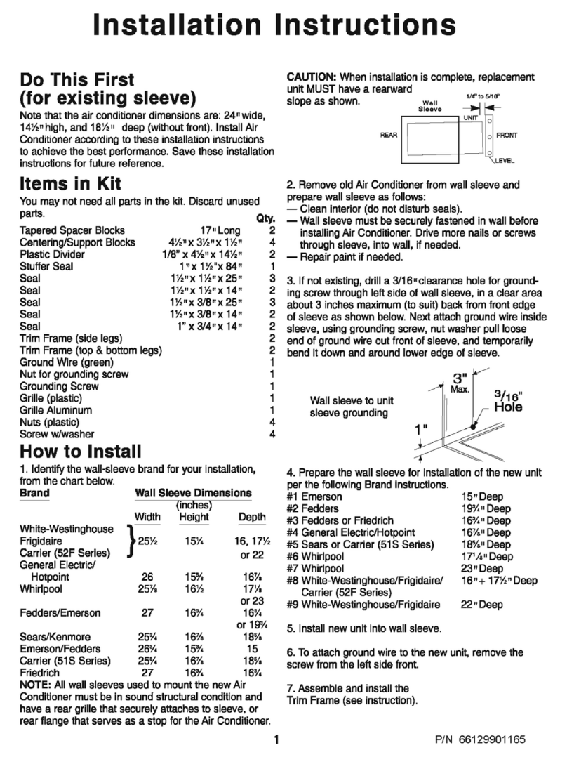 Frigidaire FAH106S1T - 10000 BTU Through-the-Wall Air... User manual Frigidaire FAH106S1T - 10000 BTU Through-the-Wall Air... User manual