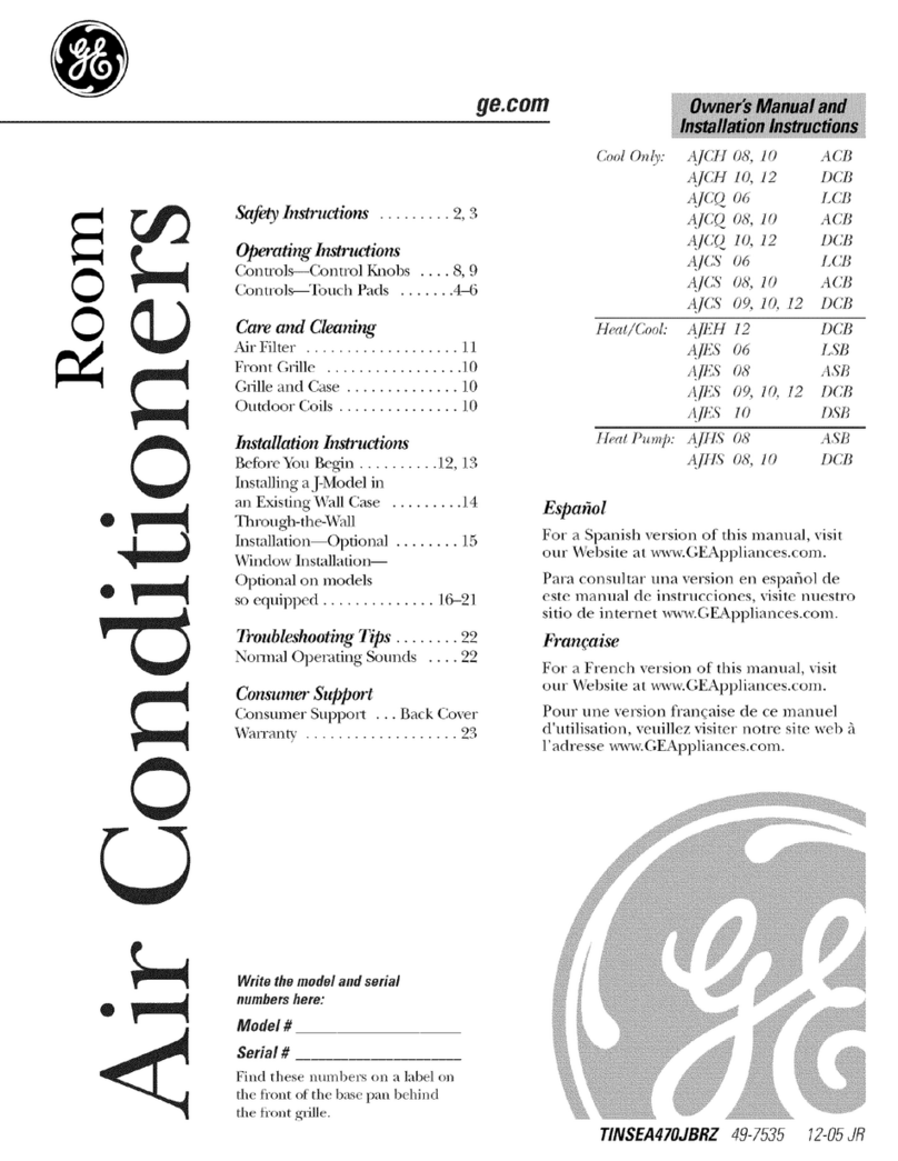GE AJCS12DCB Operating instructions
