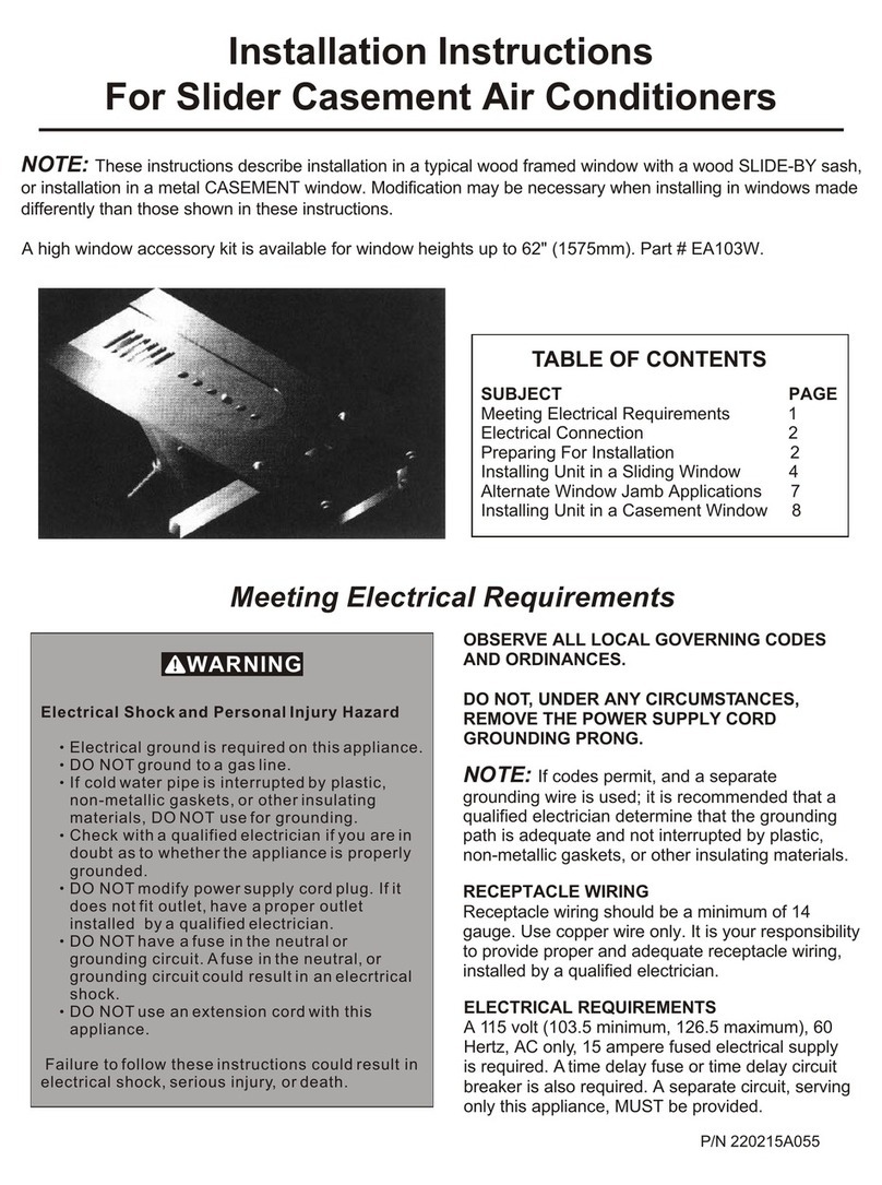 Frigidaire GAK085Q7V - GIBSON 8000BTU 115V 6.7A 10.0E3 SPD 4 WAY AIR... User manual