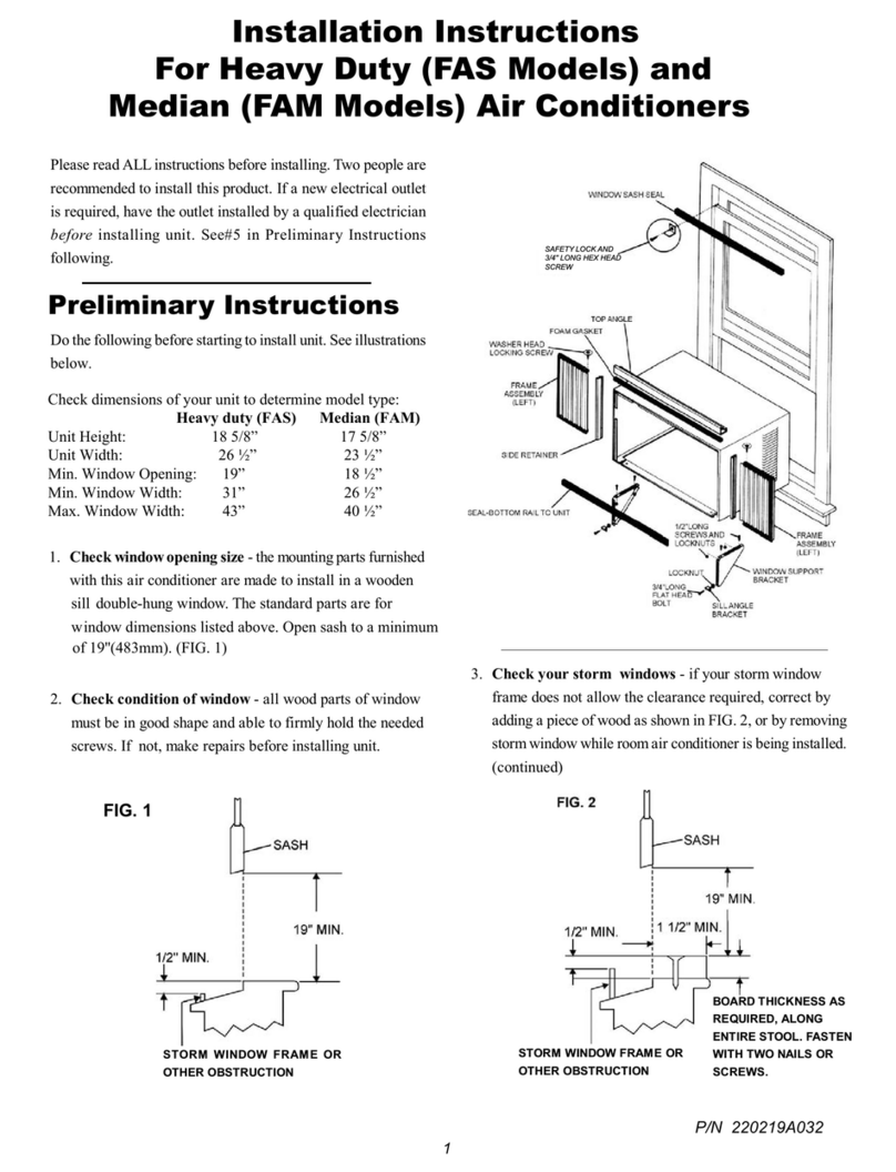 Frigidaire GAM155Q1A - GIBSON 15100BTU 115V 12.5A 10.3 SPD 4 WAY AIR... User manual Frigidaire GAM155Q1A - GIBSON 15100BTU 115V 12.5A 10.3 SPD 4 WAY AIR... User manual