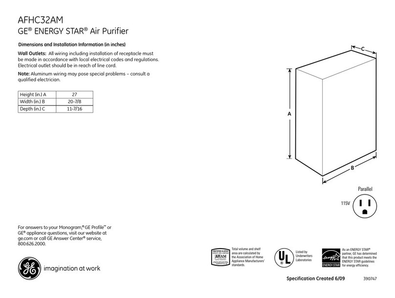 GE AFHC32AM Dimensions and installation information GE AFHC32AM Dimensions and installation information