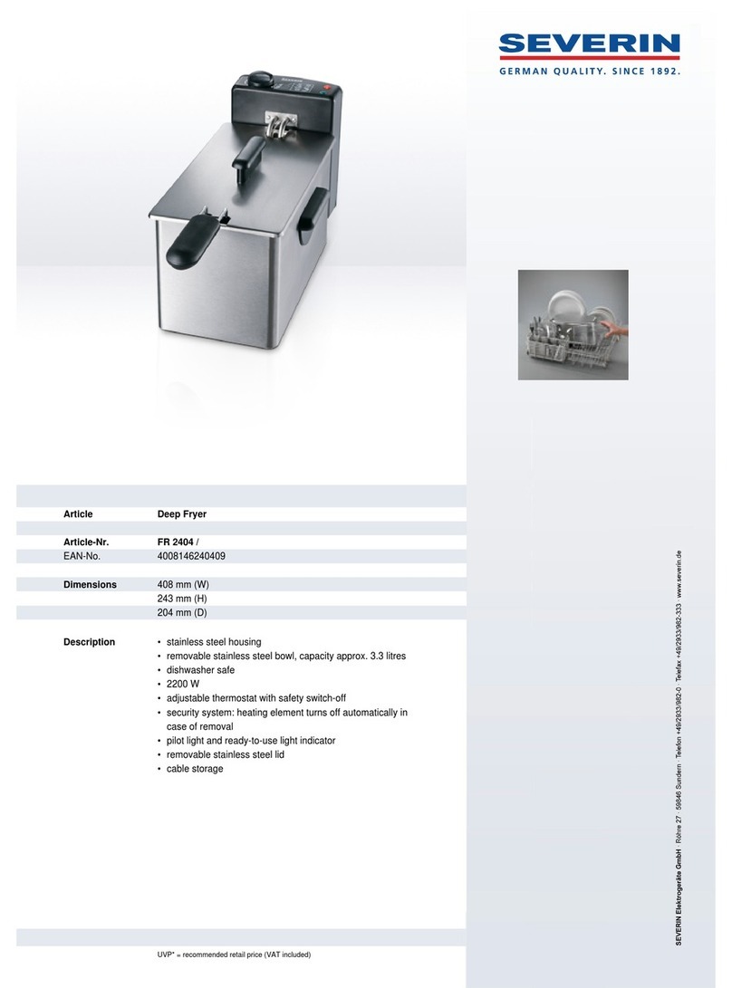 SEVERIN DEEP FRYER - Dimensions