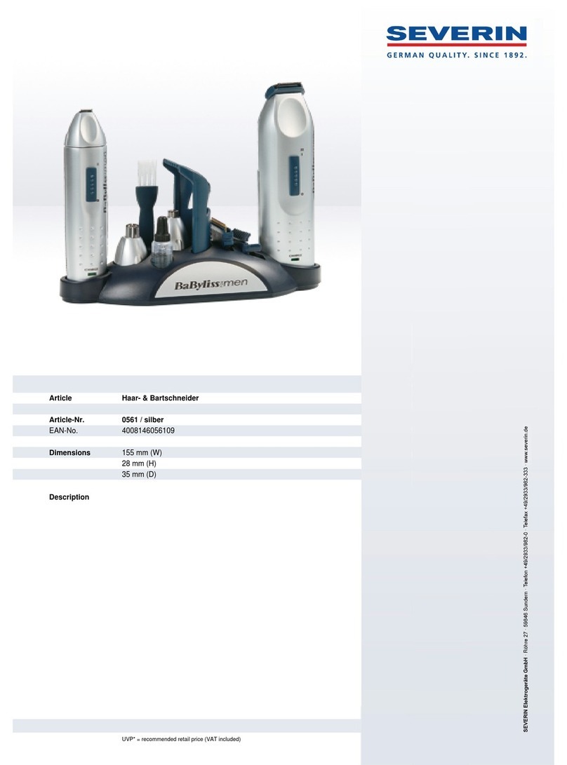 SEVERIN DESIGN´HAIR 0561 Dimensions