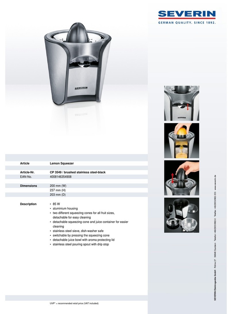 SEVERIN CP 3549 - Dimensions