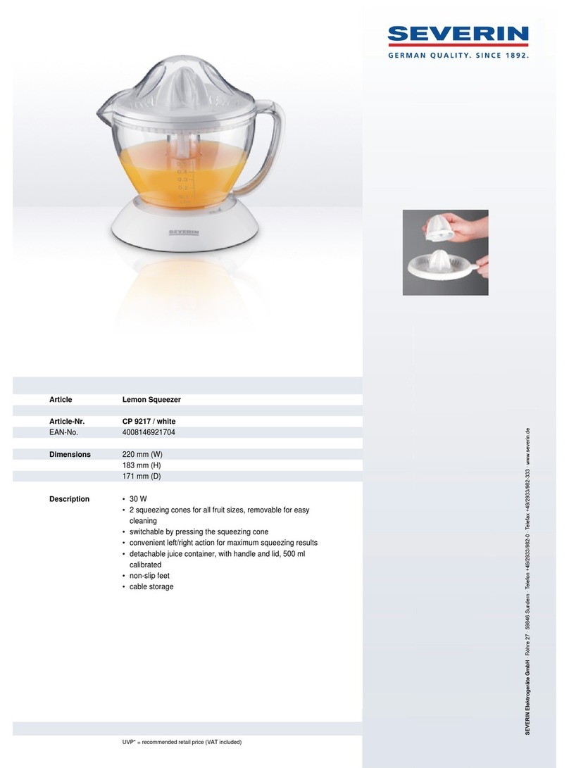 SEVERIN CP 9217 User guide
