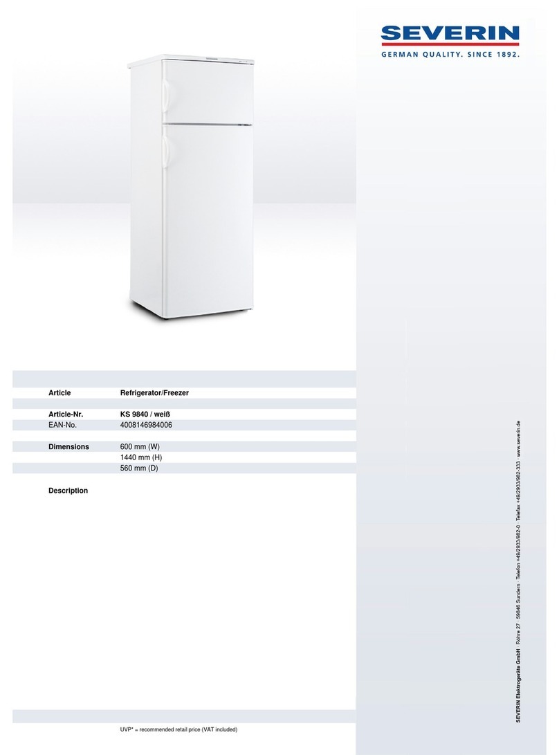 SEVERIN DOPPELTÜR-KÜHL-/GEFRIERSCHRANK KS... Dimensions